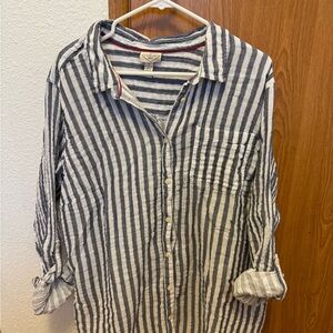 St. John's Bay Navy and White Striped Shirt